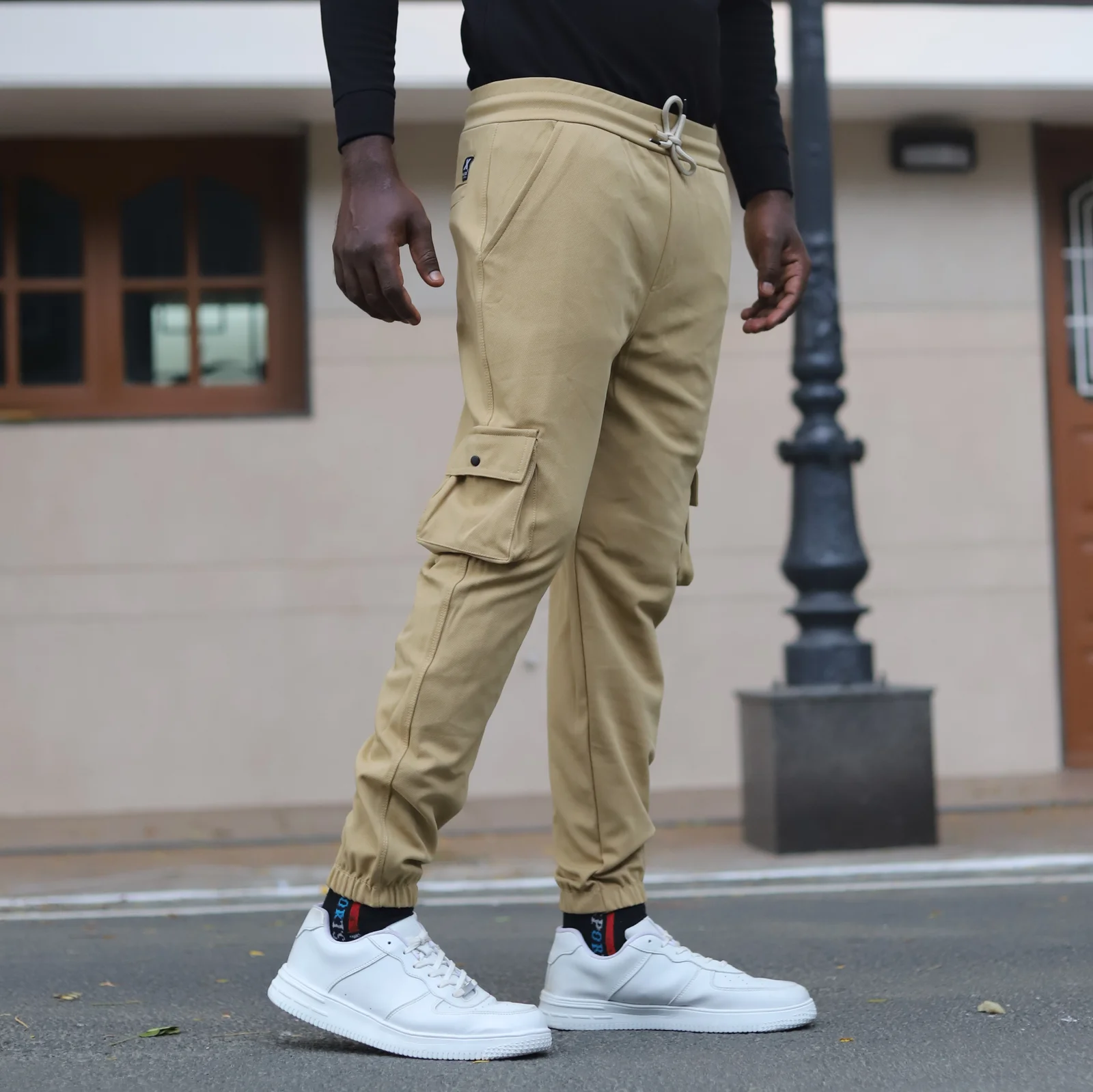 Lycra Cargo Pants With Five Pocket and Rope